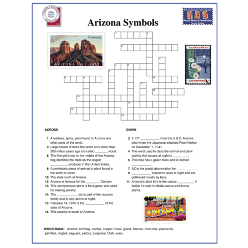 Arizona Symbols Crossword Sheet