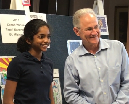 Tanvi Narendran and Mayor Jonathan Rothschild